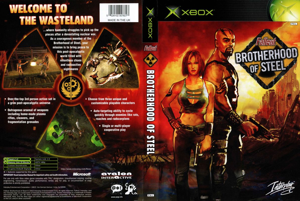 Fallout Brotherhood of Steel box art for Xbox